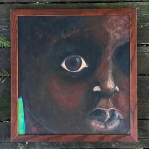 Raél Jero Salley Signed Original Framed Oil Painting Portrait Black Child Canvas